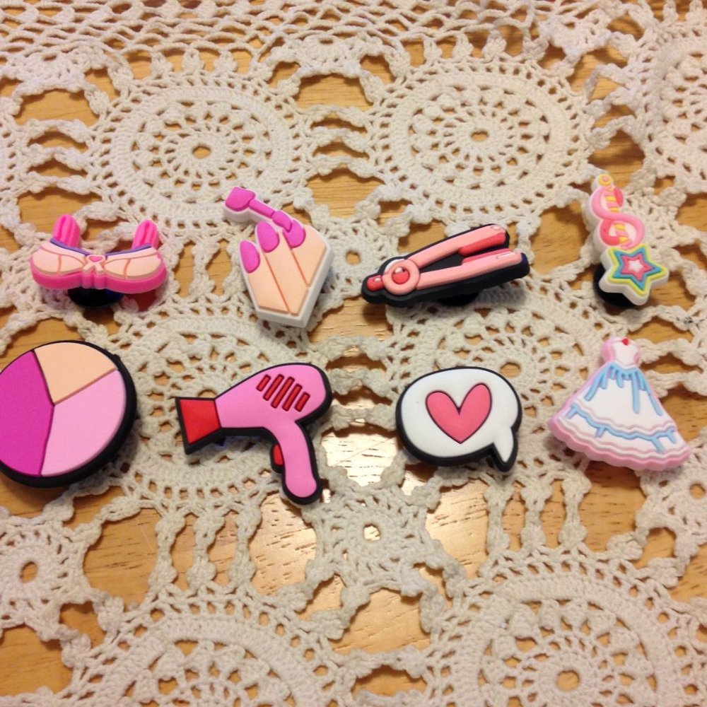 Fashionista shoe charms for crocs or crocs-style shoes, jibbitz